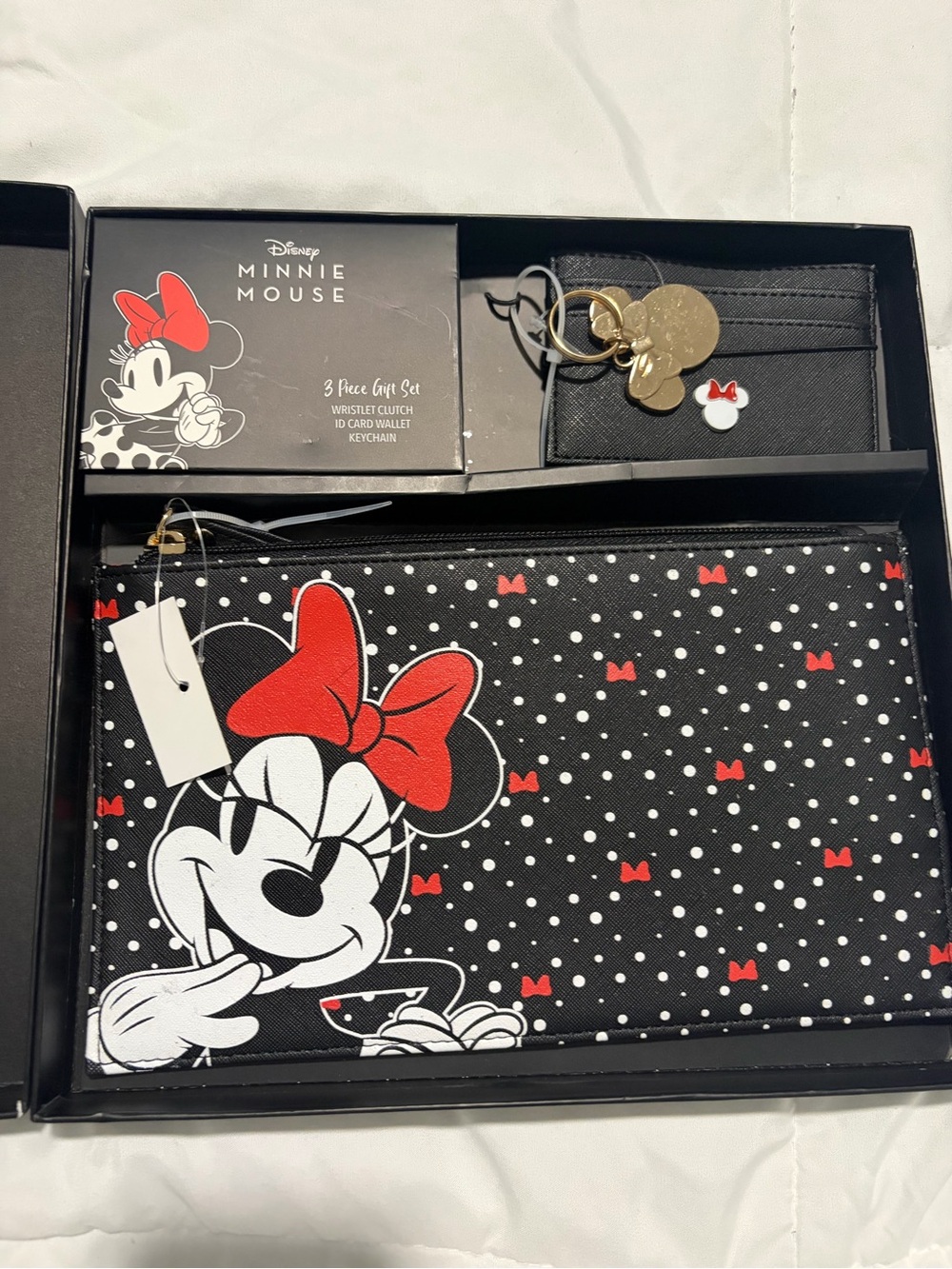 Disney Minnie Mouse Black & Red Wristlet Set